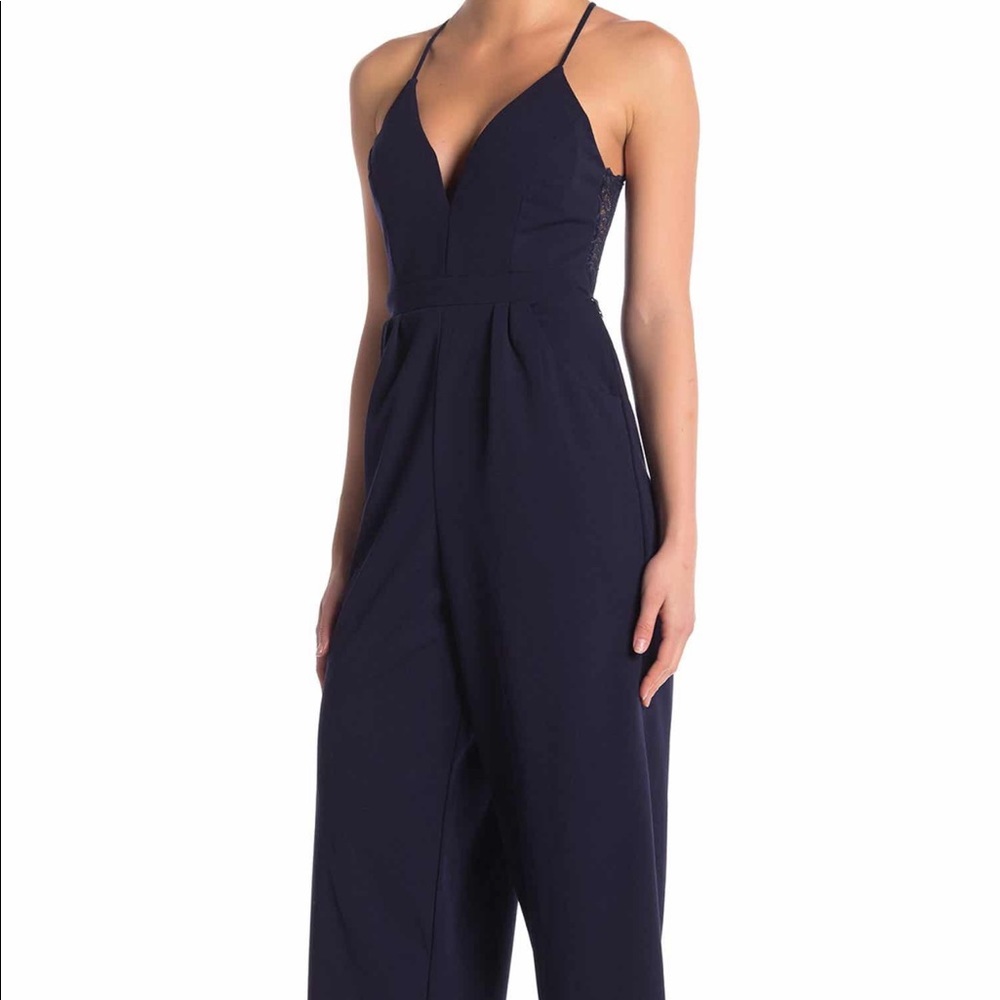 Love Nickie Lew Navy Jumpsuit w/ Lace Back, size M